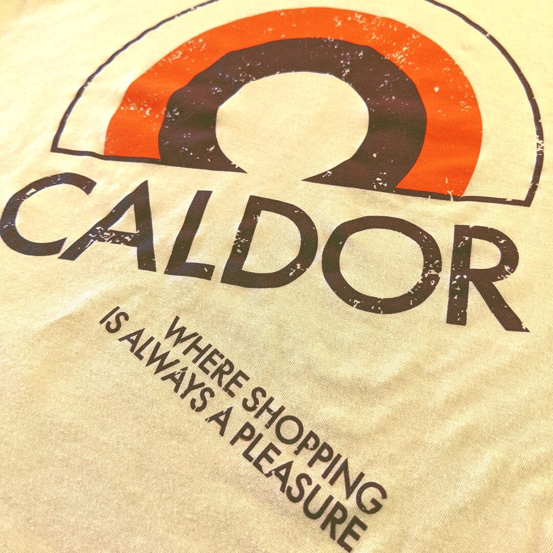 Caldor Discount Department Store T-Shirt Detail Right Faded Yellow