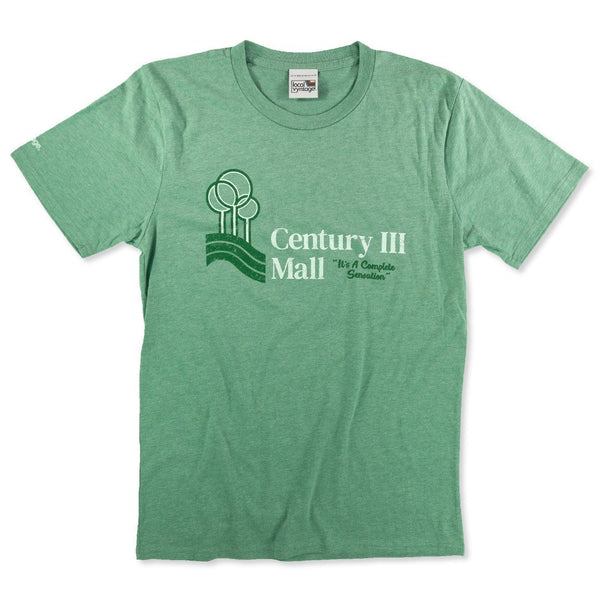 Century III Mall Pittsburgh T-Shirt Front Faded Green