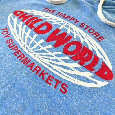 Child World Toy Store Hoodie Detail Right Sky Blue