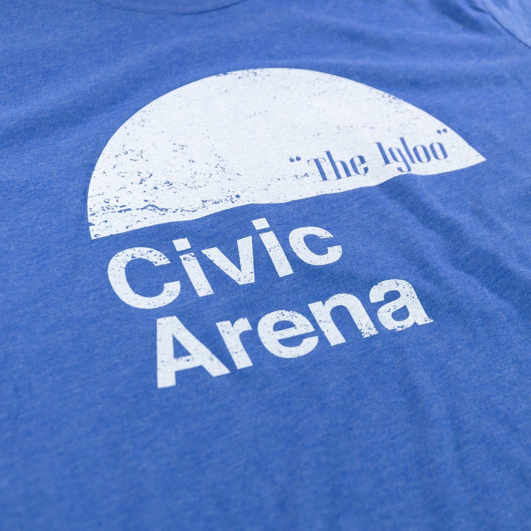 Civic Arena Pittsburgh T-Shirt Detail Bright Blue