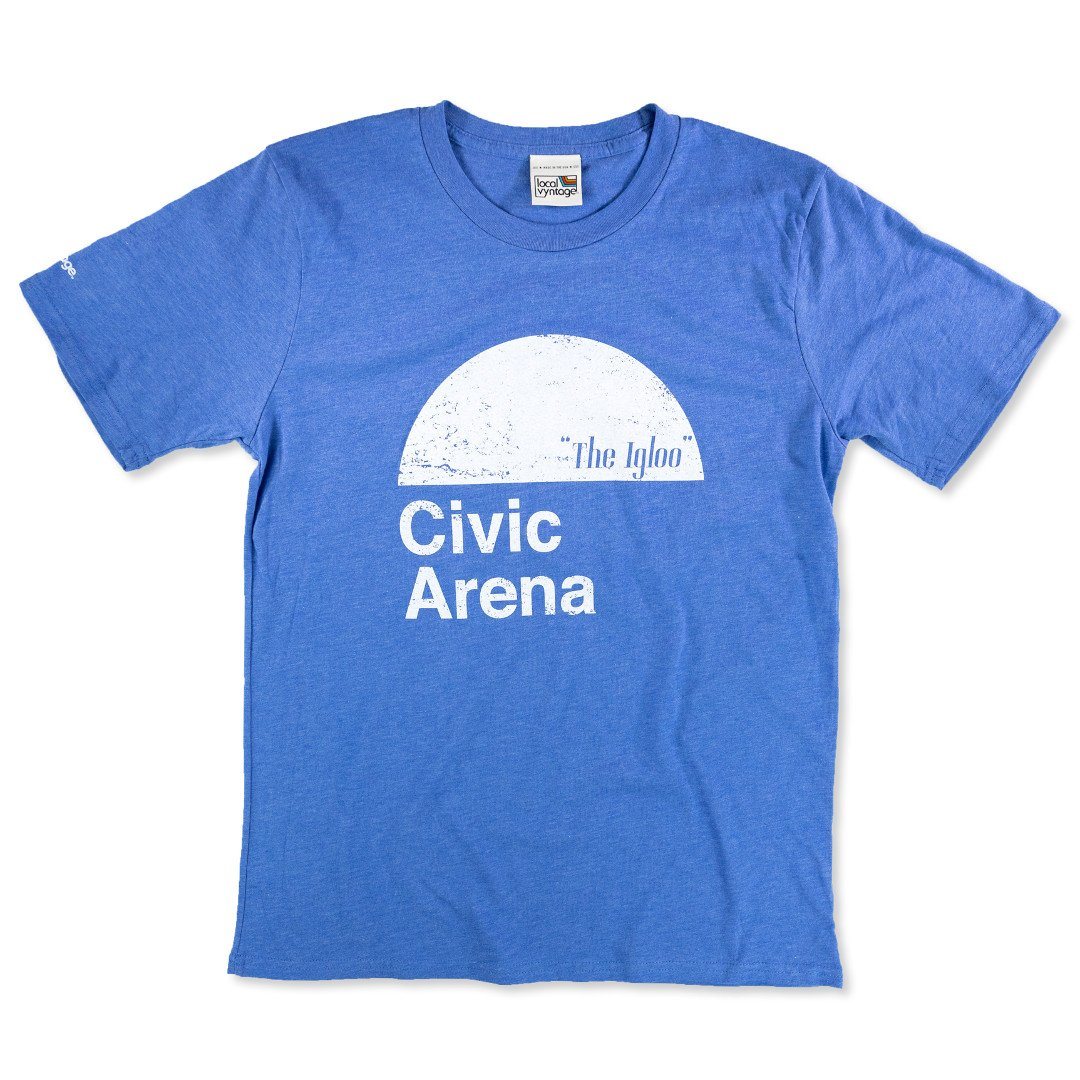 Civic Arena Pittsburgh T-Shirt Front Bright Blue