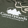 Great Woods Hoodie Detail Forest Green