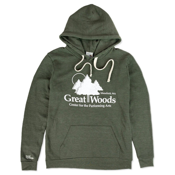 Great Woods Hoodie Front Forest Green