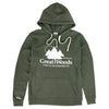 Great Woods Hoodie Front Forest Green