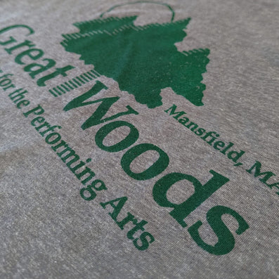 Great Woods Massachusetts T-Shirt Detail Right Gray