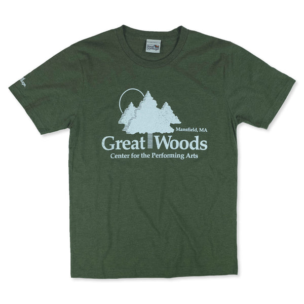 Great Woods Massachusetts T-Shirt Front Forest Green