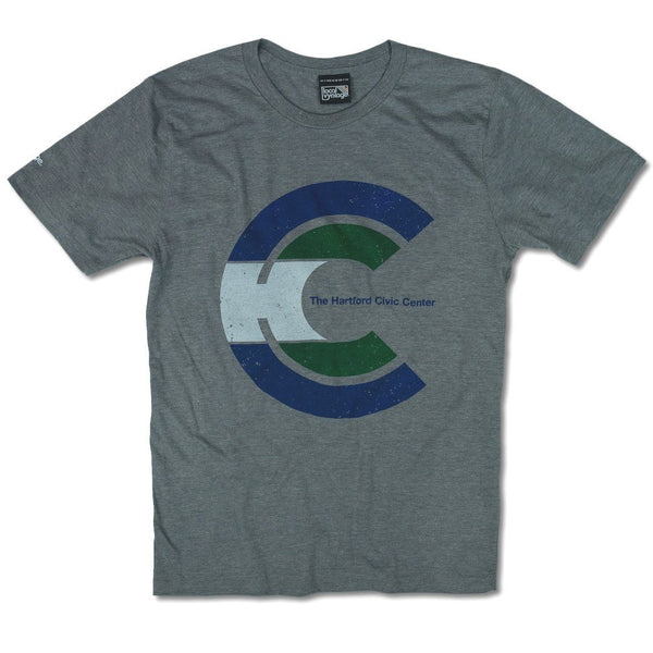 Hartford Civic Center T-Shirt Front Grey With Blue