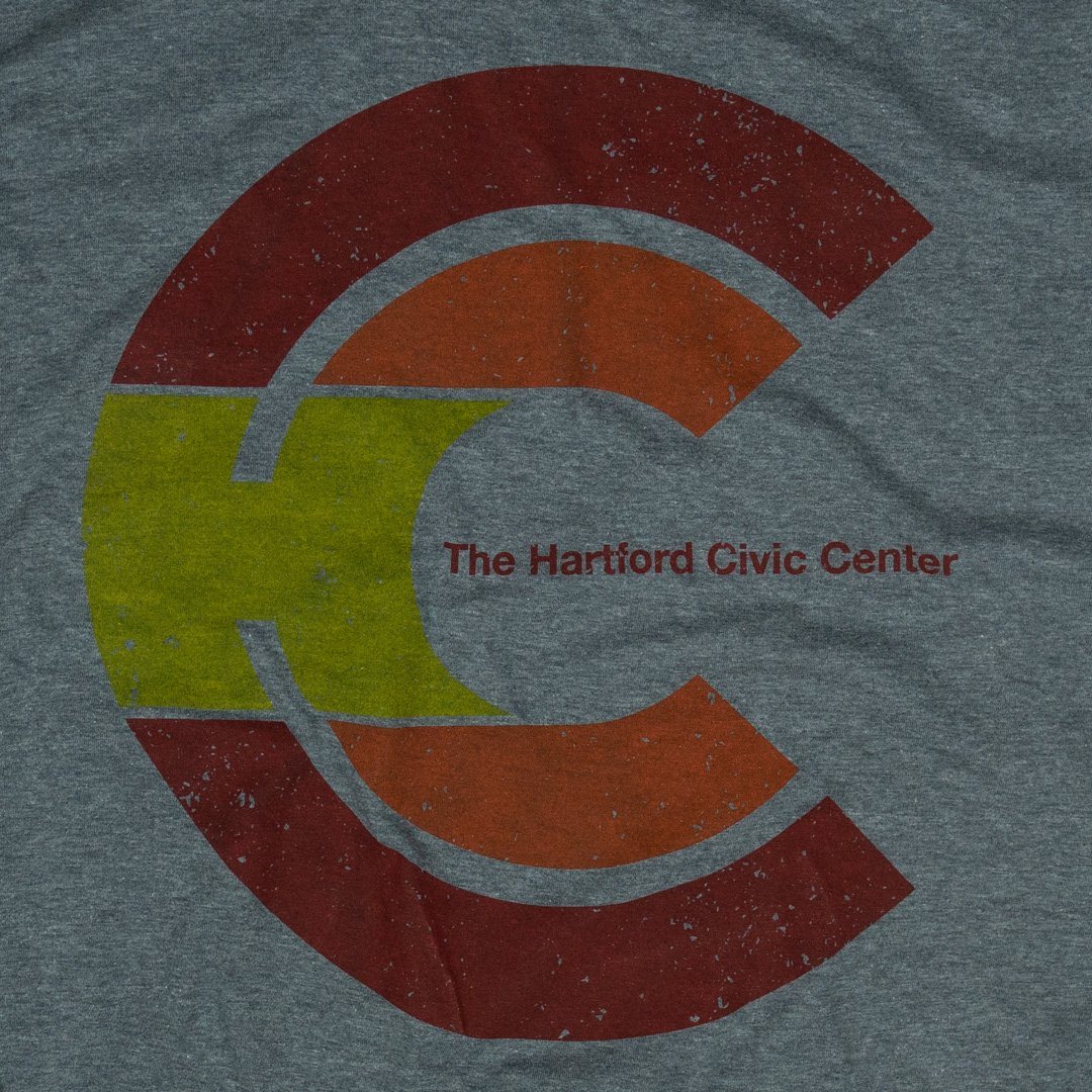 Hartford Civic Center T-Shirt Graphic Grey With Red