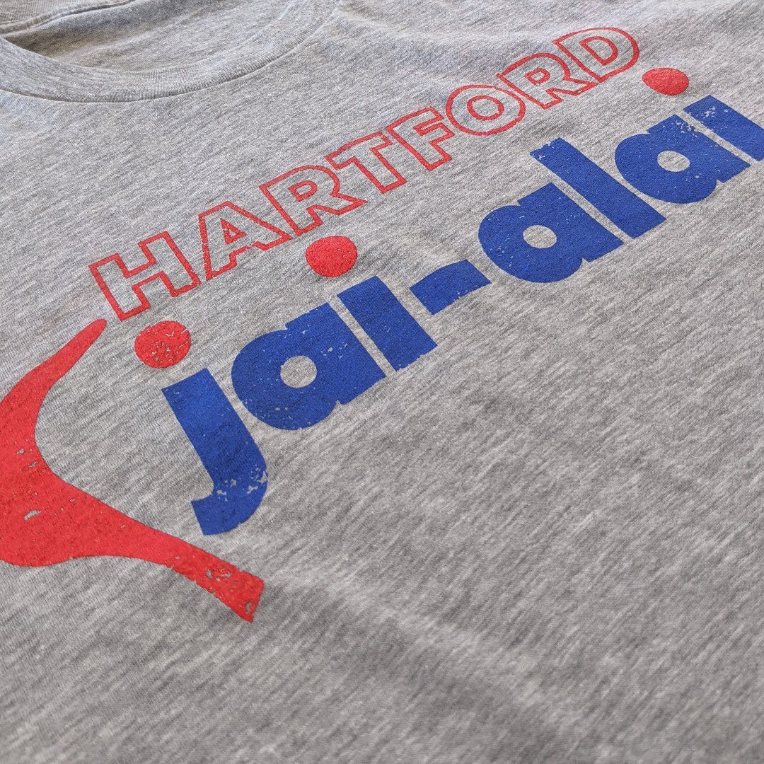 Hartford Jai Alai Connecticut T-Shirt Detail Light Gray