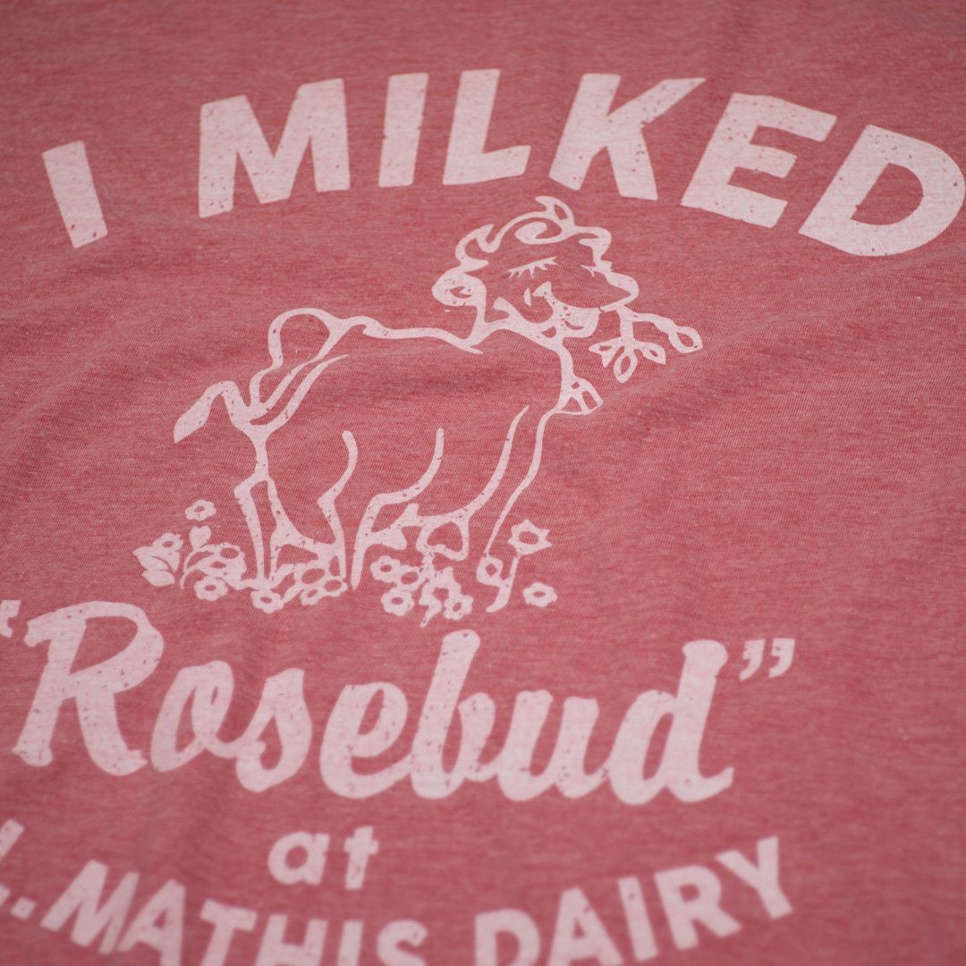 I Milked Rosebud T-Shirt Detail Faded Red