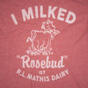 I Milked Rosebud T-Shirt Graphic Faded Red