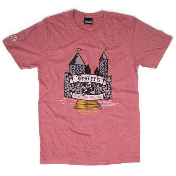 Jester's Courtyard T-Shirt Front Faded Red