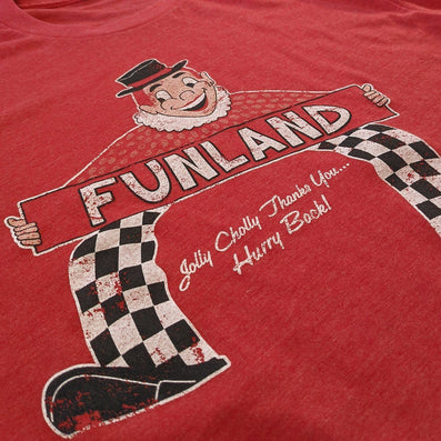 Jolly Cholly's Funland Massachusetts T-Shirt Detail Red