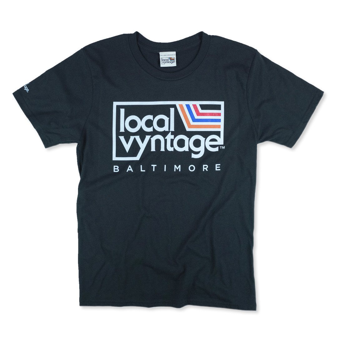 Local Vyntage Baltimore Logo T-Shirt Front Black