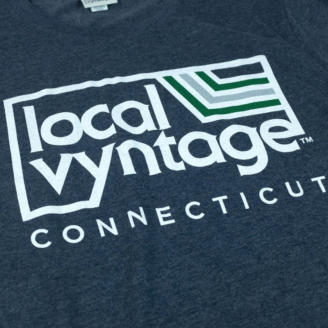 Local Vyntage Connecticut Logo T-Shirt Detail Dark Blue
