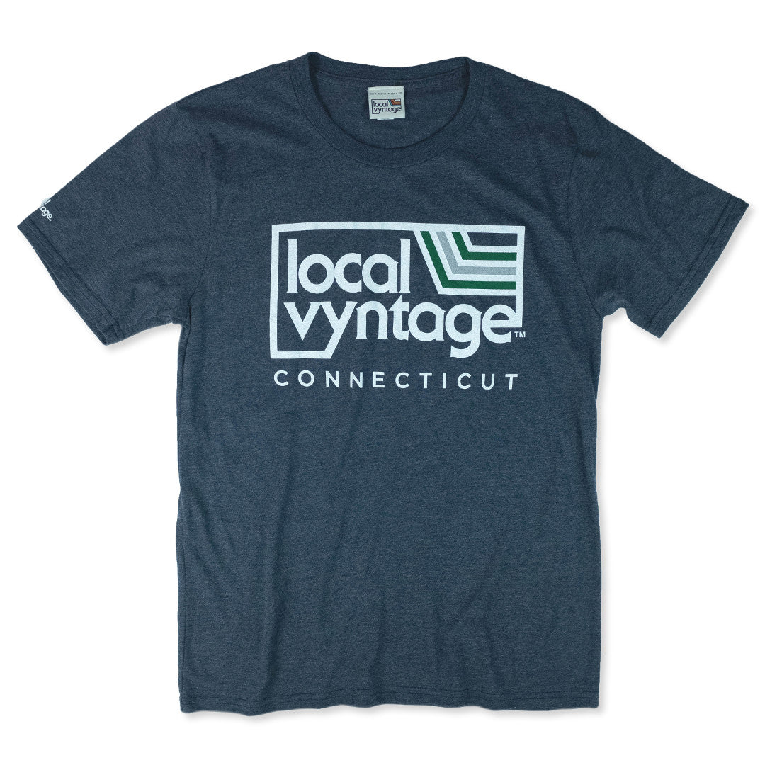 Local Vyntage Connecticut Logo T-Shirt Front Dark Blue