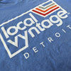 Local Vyntage Detroit Michigan T-Shirt Detail Left Bright Blue