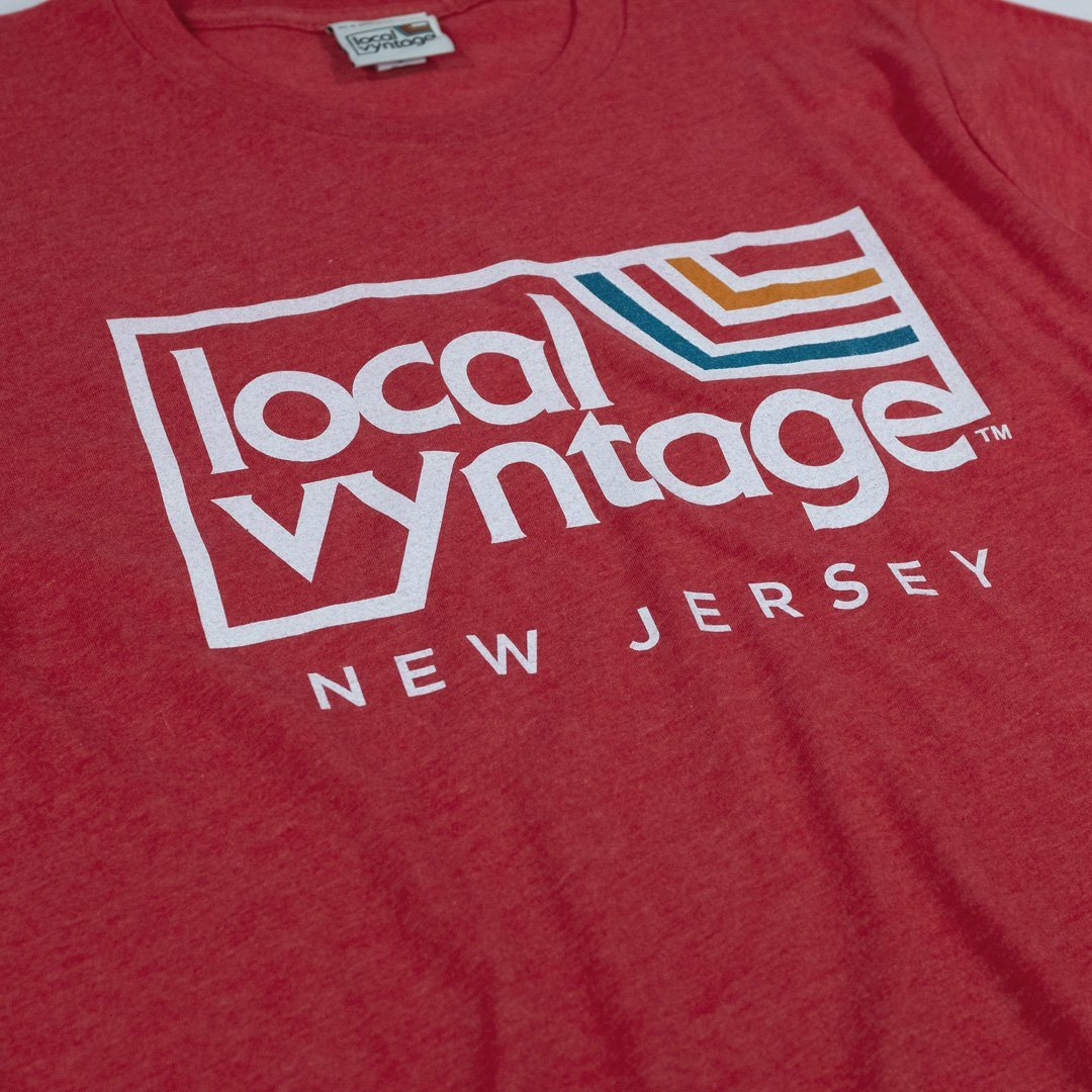 Local Vyntage New Jersey Logo T-Shirt Detail Red