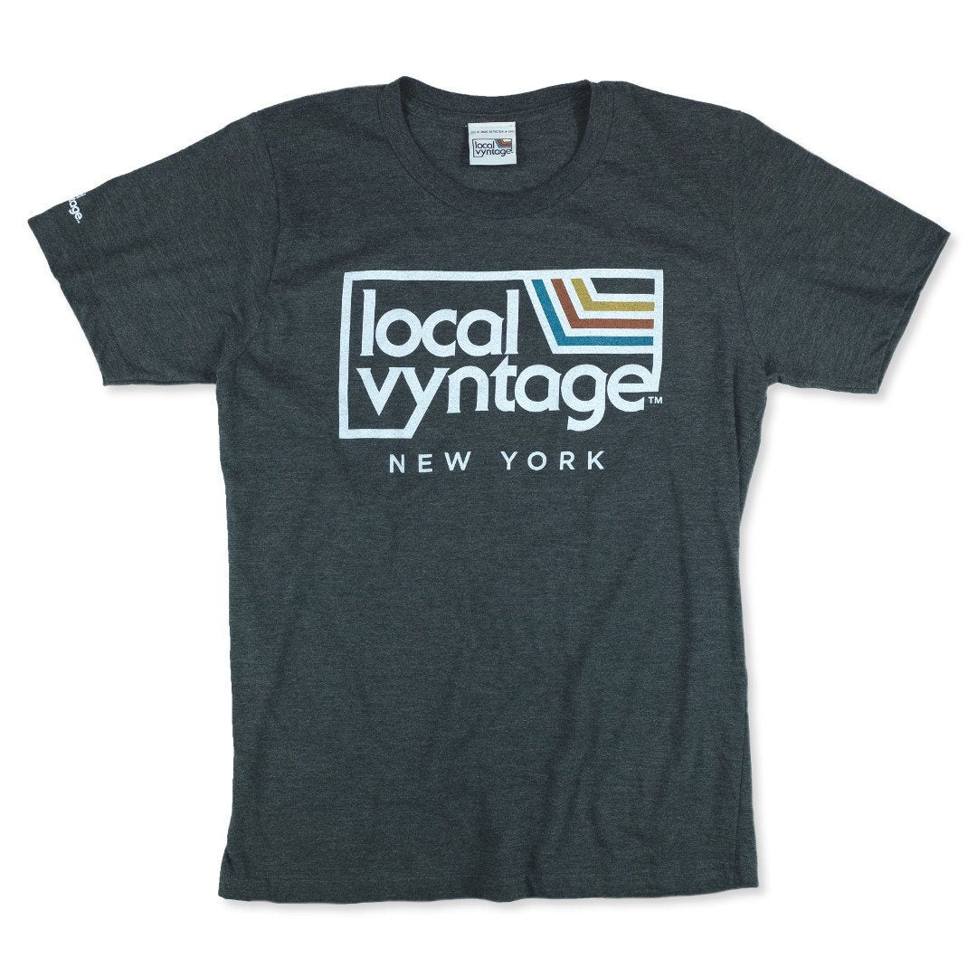 Local Vyntage New York Logo T-Shirt Front Dark Gray