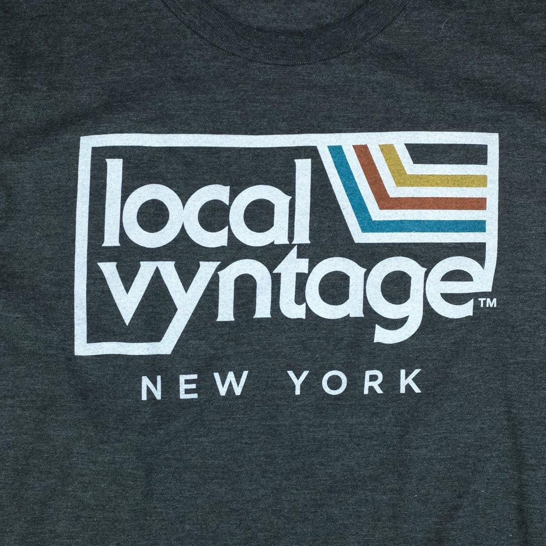 Local Vyntage New York Logo T-Shirt Graphic Dark Gray
