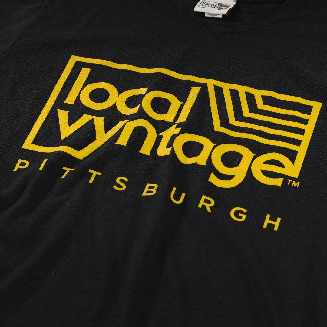 Local Vyntage Pittsburgh T-Shirt Detail Black