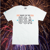 Made in the USA T-Shirt Fireworks White
