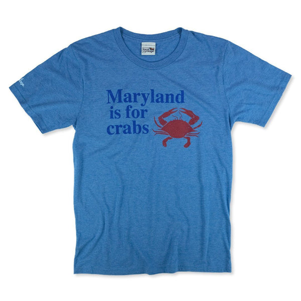 Maryland Is For Crabs T-Shirt Front Royal Blue