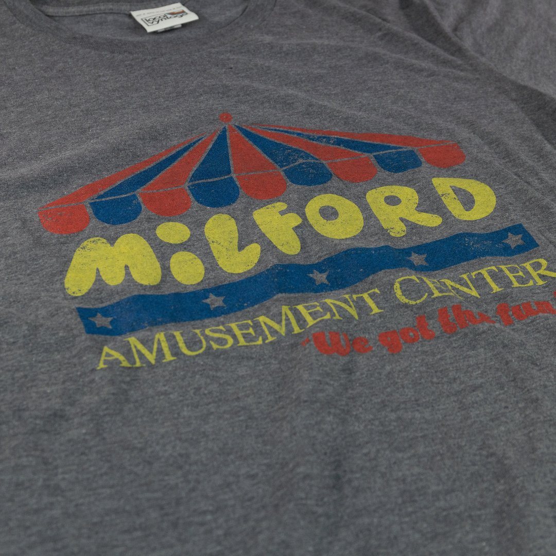 Milford Amusement Center Connecticut T-Shirt Detail Gray