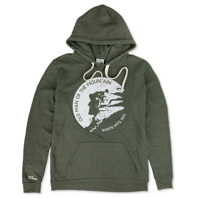 Old Man Of The Mountain New Hampshire Hoodie Front Forest Green