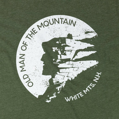 Old Man of the Mountain New Hampshire T-Shirt Graphic Forest Green