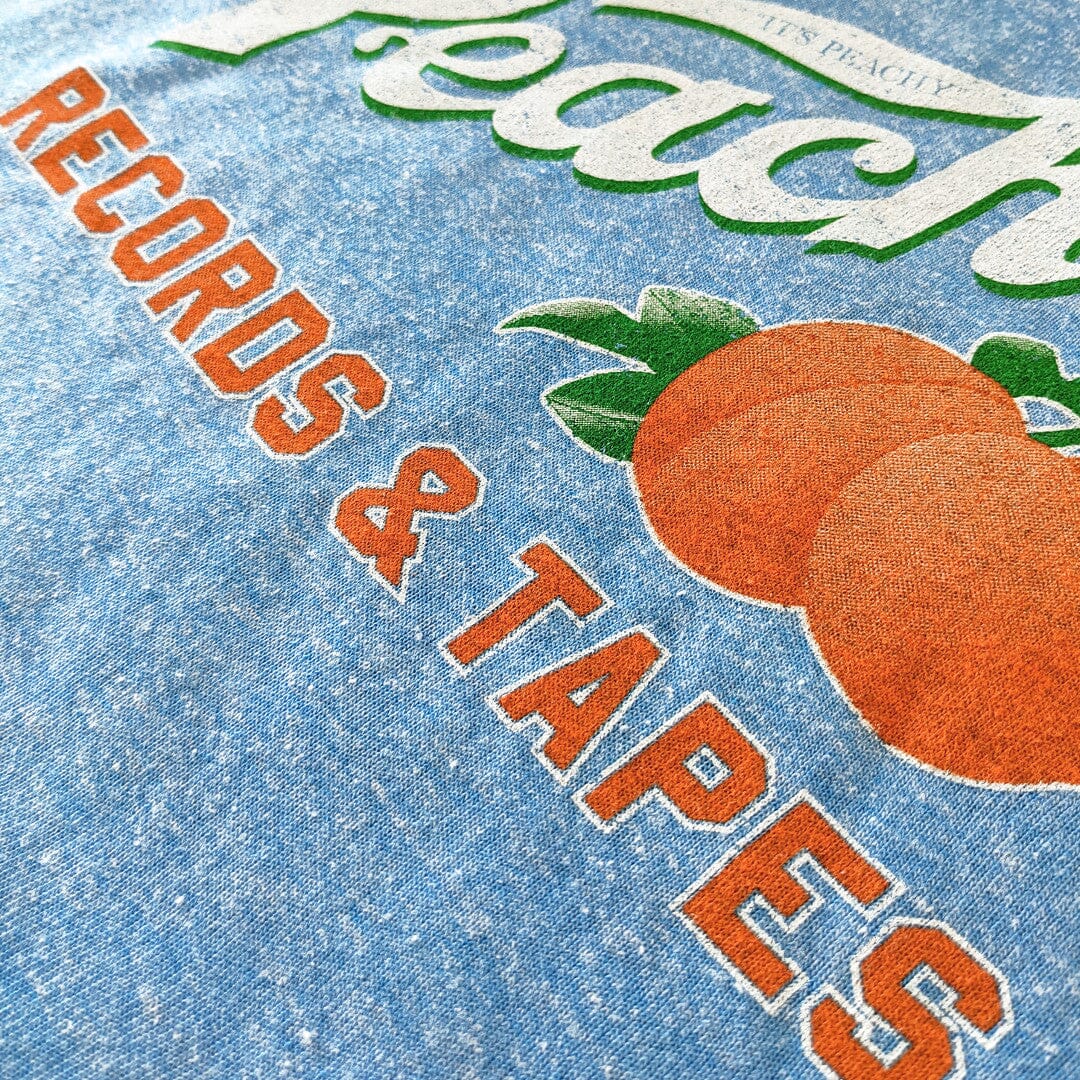 Peaches Records And Tapes Hoodie Detail Right Sky Blue