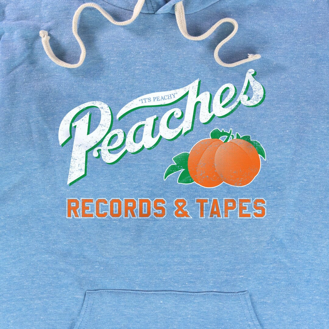 Peaches Records And Tapes Hoodie Graphic Sky Blue