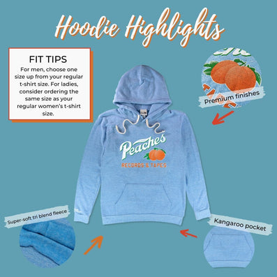 Peaches Records And Tapes Hoodie Highlights Sky Blue
