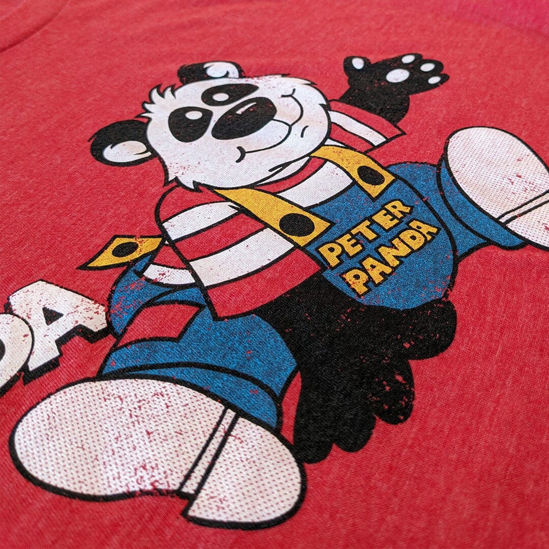 Peter Panda Child World T-Shirt Detail Left Red
