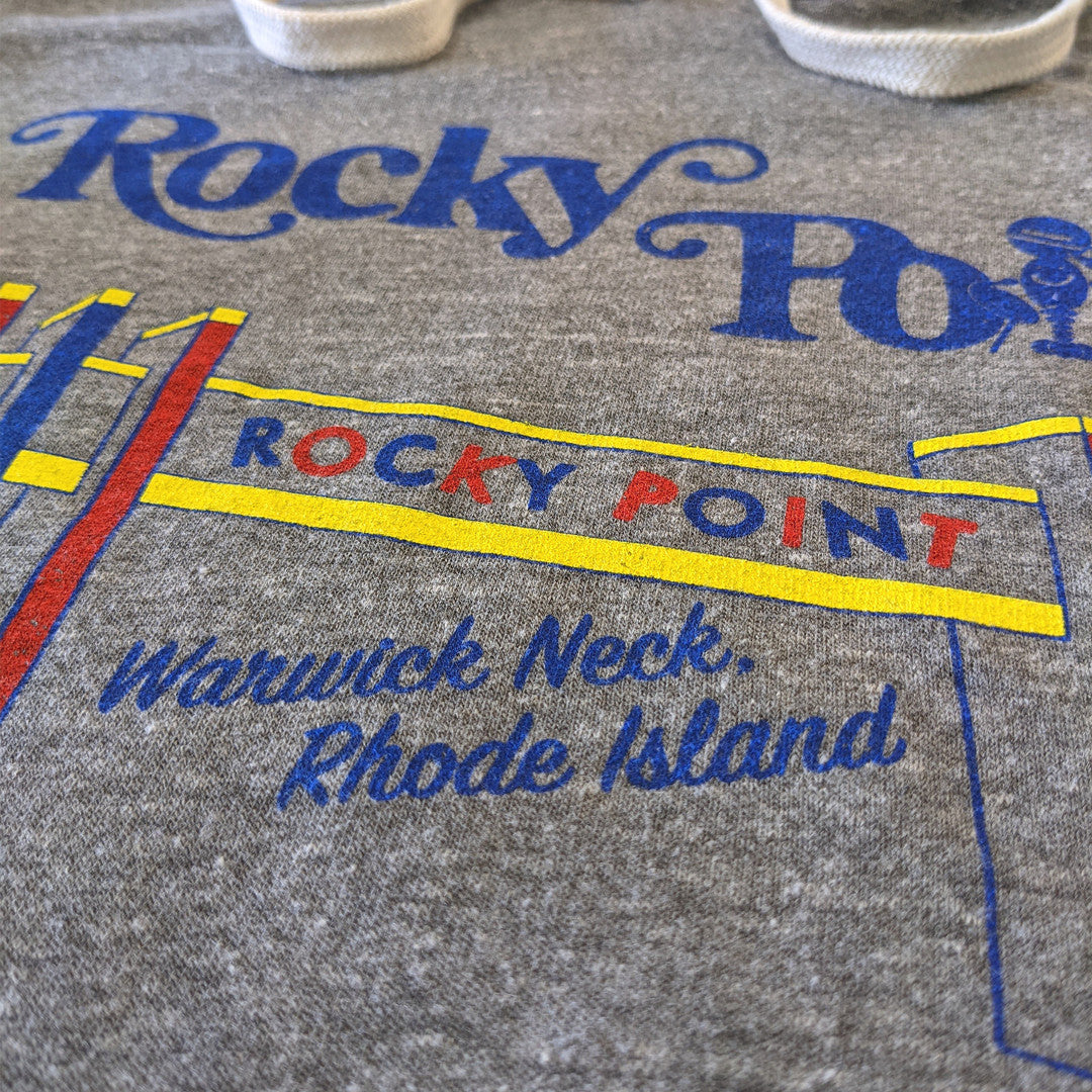 Rocky Point Rhode Island Hoodie Warwick Neck Gray