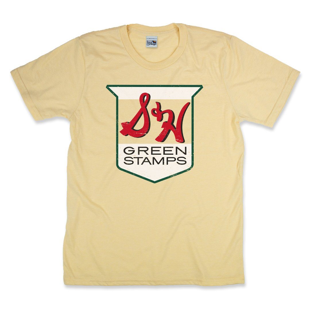 S&H Green Stamps T-Shirt Front Faded Yellow