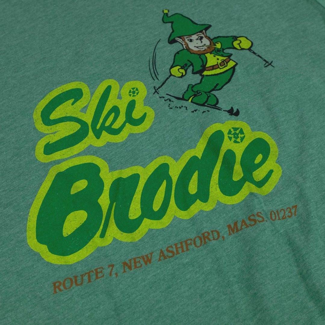 Ski Brodie T-Shirt Detail Faded Green