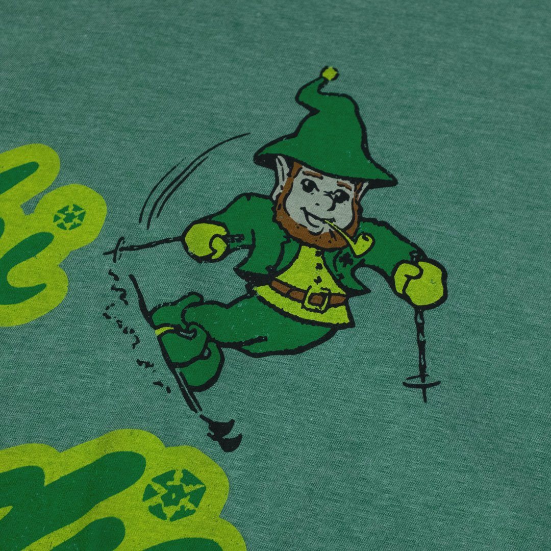 Ski Brodie T-Shirt Leprechaun Faded Green