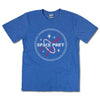 Space Port Arcade T-Shirt Front Bright Blue
