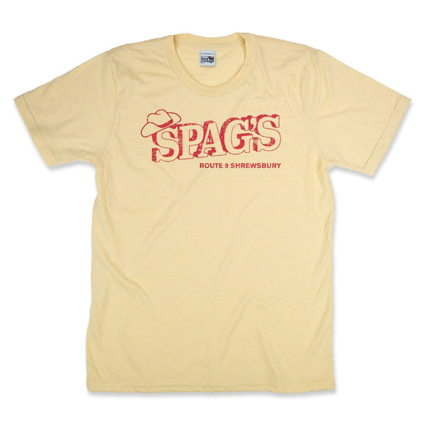 Spag's Massachusetts T-Shirt Front Faded Yellow