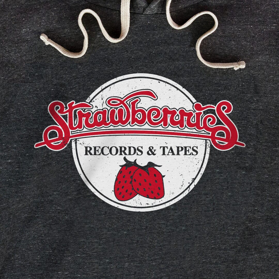 Strawberries Records And Tapes Hoodie Graphic Dark Gray