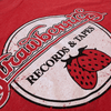Strawberries Records And Tapes T-Shirt Detail Left Red