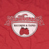 Strawberries Records And Tapes T-Shirt Graphic Red