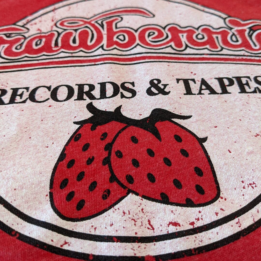 Strawberries Records And Tapes T-Shirt Strawberries Red