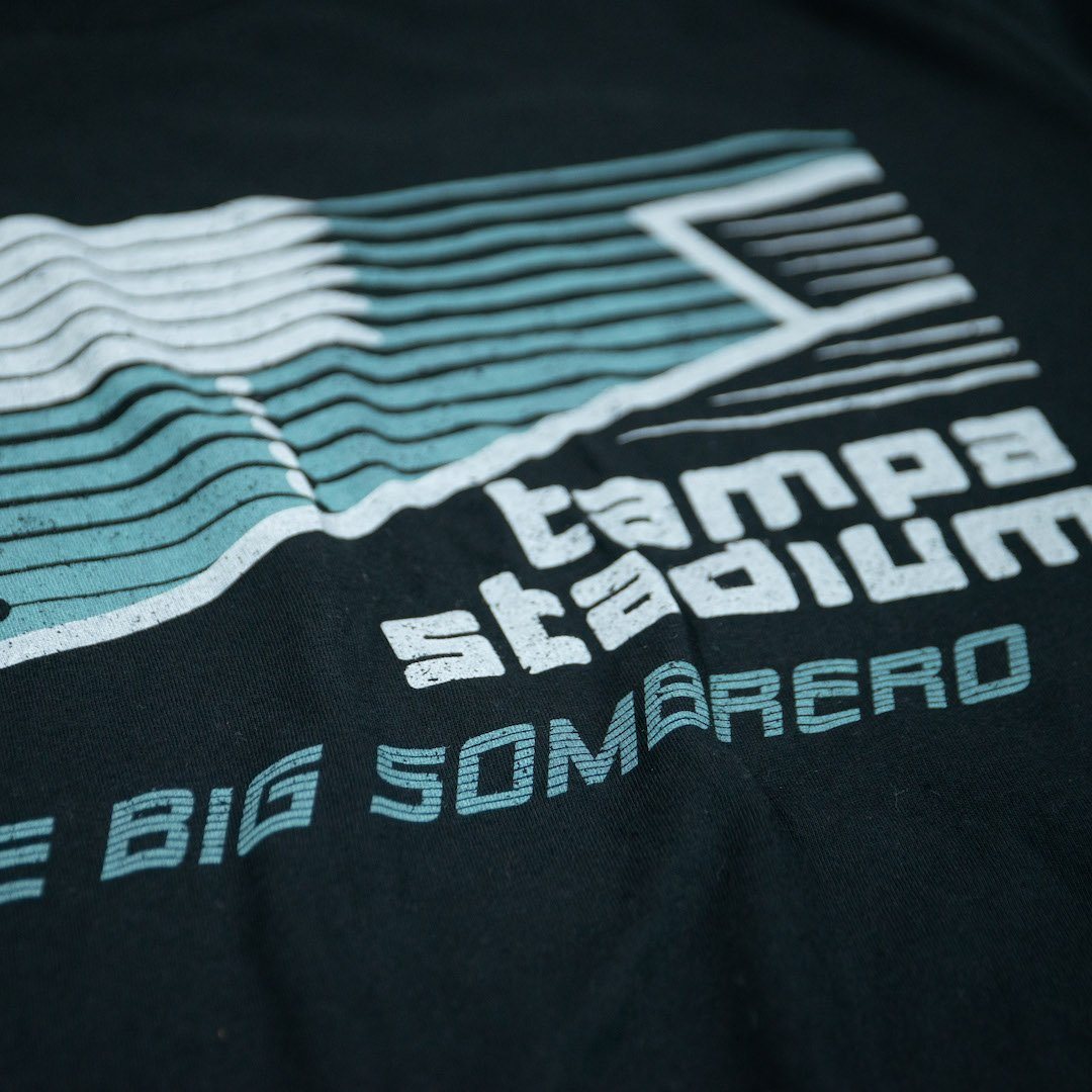 The Big Sombrero Tampa Stadium T-Shirt Detail Black