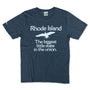 The Biggest Little State Rhode Island T-Shirt Front Dark Blue