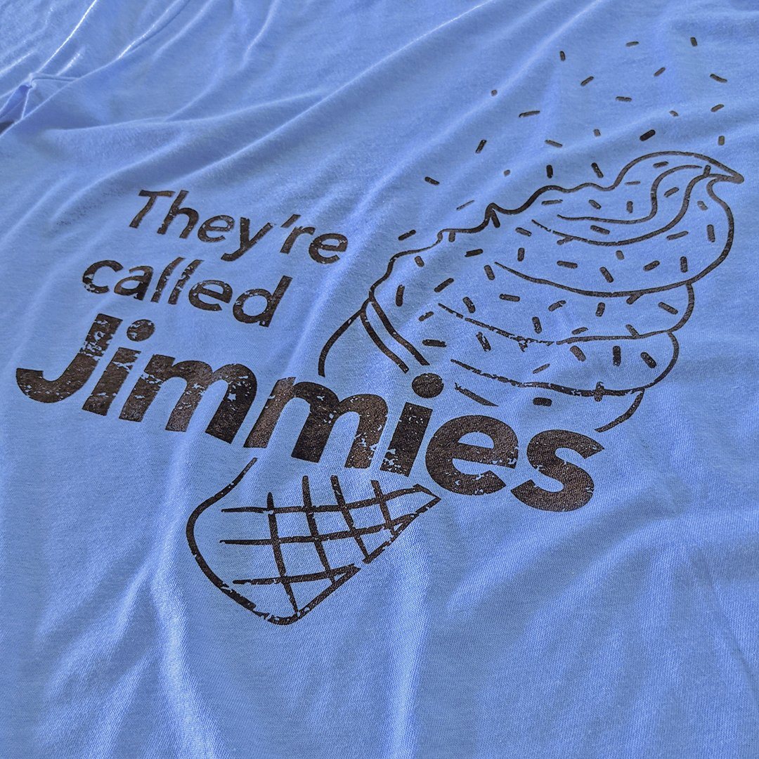 They're Called Jimmies Ice Cream T-Shirt Detail Light Blue