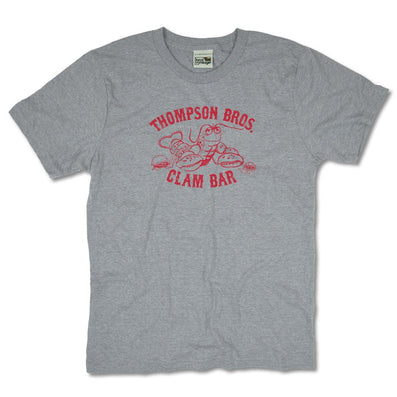 Thompson Bros. Clam Bar Cape Cod Massachusetts T-Shirt Front Light Gray