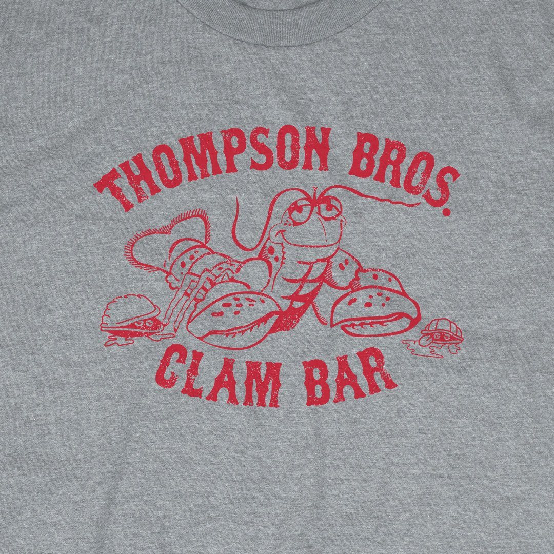 Thompson Bros. Clam Bar Cape Cod Massachusetts T-Shirt Graphic Light Gray