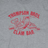 Thompson Bros. Clam Bar Cape Cod Massachusetts T-Shirt Graphic Light Gray